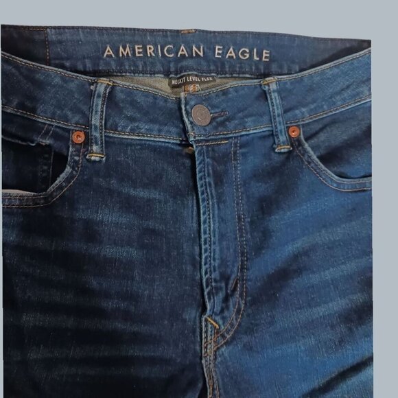 American Eagle Next Level Flex Mens Slim Straight Jeans Size 34x30 Light Blue De - Picture 6 of 10